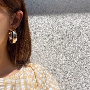 18K Gold Plated Large Hailey Hoop Earrings